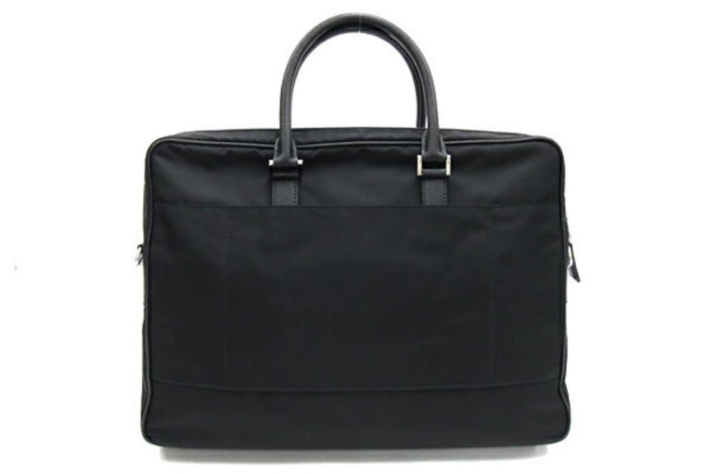 Prada Bag Briefcase Business Black Leather Shoulder Crossbody Black